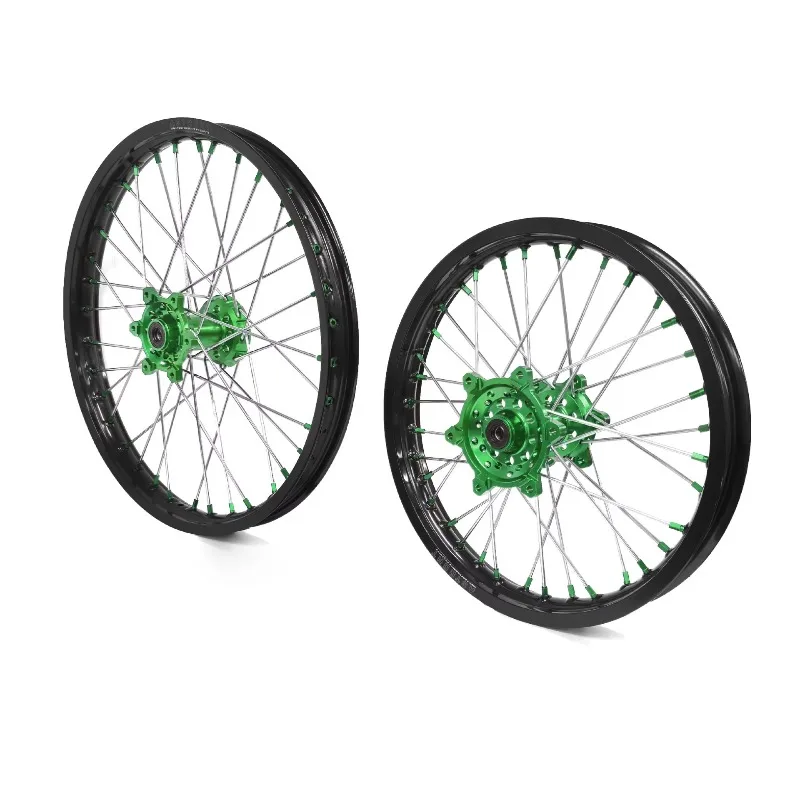New High Performance CNC Aluminum Wheel Hub Rim Set for Kawasaki KLX230 Modified Dirt Bike Wheel Assembly
