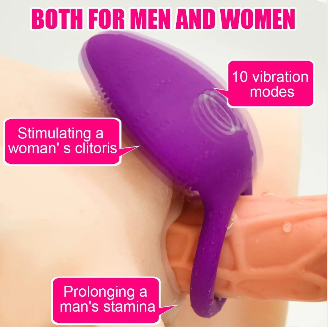 Penis Ring Vibrator Clitoris Stimulator G-Spot Sex Toys Male Delay Ejaculation Massage Vagina Orgasm Lock Fine Sleeve Vibration