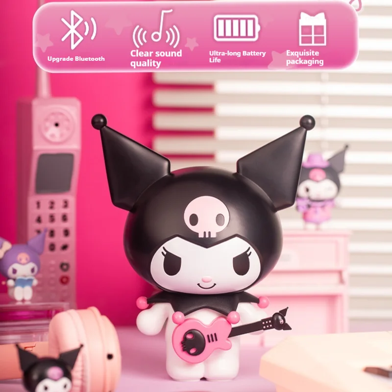 Figurka Sanrio Kuromi, głośnik Bluetooth, lalka, kawaii ozdoba na biurko do pokoju, zabawka, prezent dla dzieci, seria zespołów, figurka kolekcjonerska
