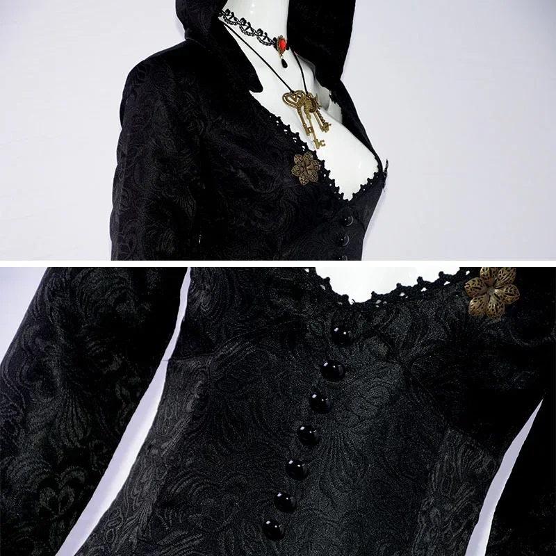 女性のための娘とベルギーのコスプレ衣装、女性のゲームの村、大人のヴァンパイアドレス、ハロウィーンの服