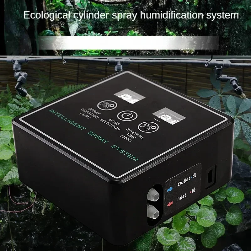 Intelligent Automatic Reptile Fogger Touch Screen Sprinkler Control Electronic Humidifier Timer Mist Rainforest Spray System Set