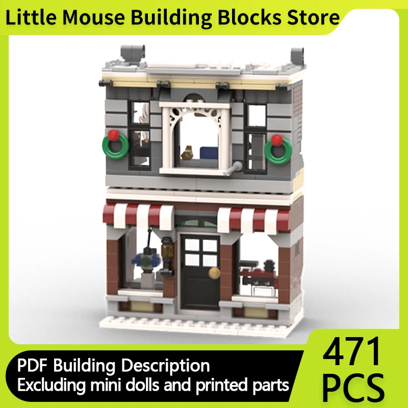 

City Street View Model MOC Building Bricks Vintage Toy Shop Modular Technology Gifts Holiday Assemble Children Toys Suit