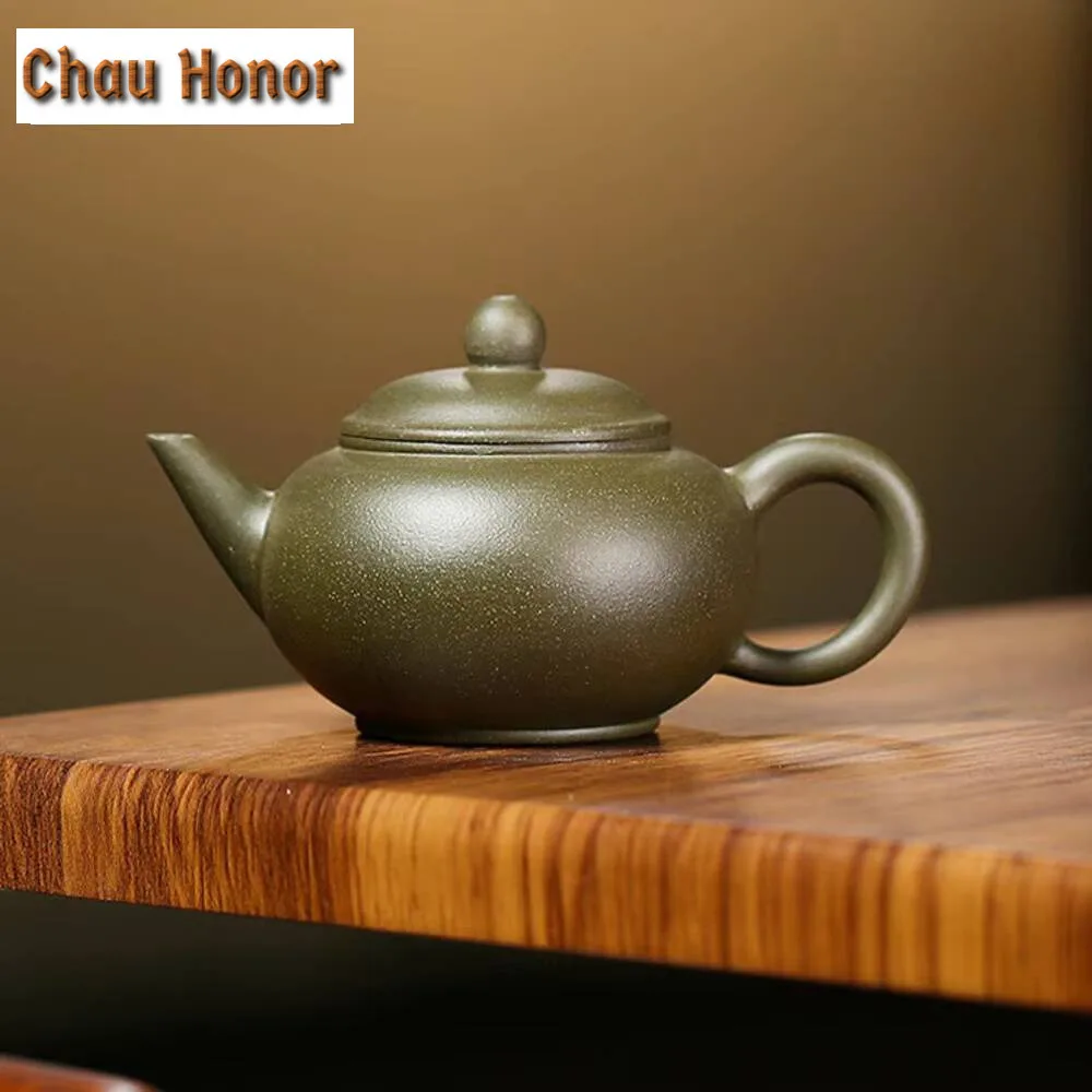 

100ml Authentic Yixing Tea Pots Purple Clay Raw Ore Green Mud Level Teapot Customized Zisha Kettle Chinese Tea Ceremony Supplies
