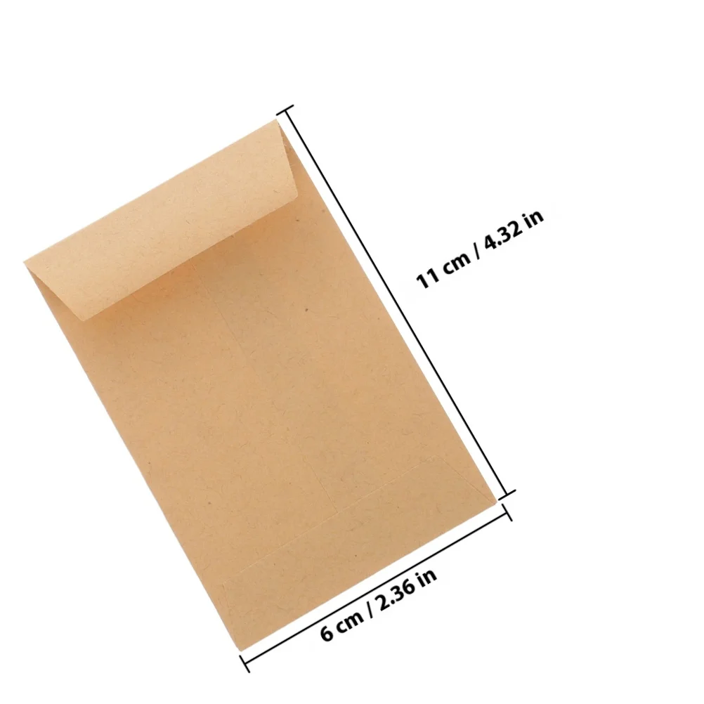 50 Uds. Sobres de semillas Kraft pequeños paquetes de almacenamiento autosellados para monedas joyería efectivo colección de cheques organizadores ahorro de dinero