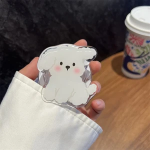 Anjing Putih Lucu Korea untuk Pegangan Ponsel Magnetis Magsafe Dudukan Griptok Tok untuk iPhone 15 Cincin Dudukan Casing Pengisi Daya Nirkabel Dapat Dilipat 6 tempat telepon anjing penjualan terbaik - №