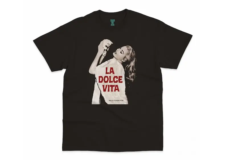 La Dolce Vita, Federico Fellini, Marcello Mastroianni, Anita Ekberg, 1960 - HQ Retro Movie Print T-Shirt, Heavyweight Unisex Cre