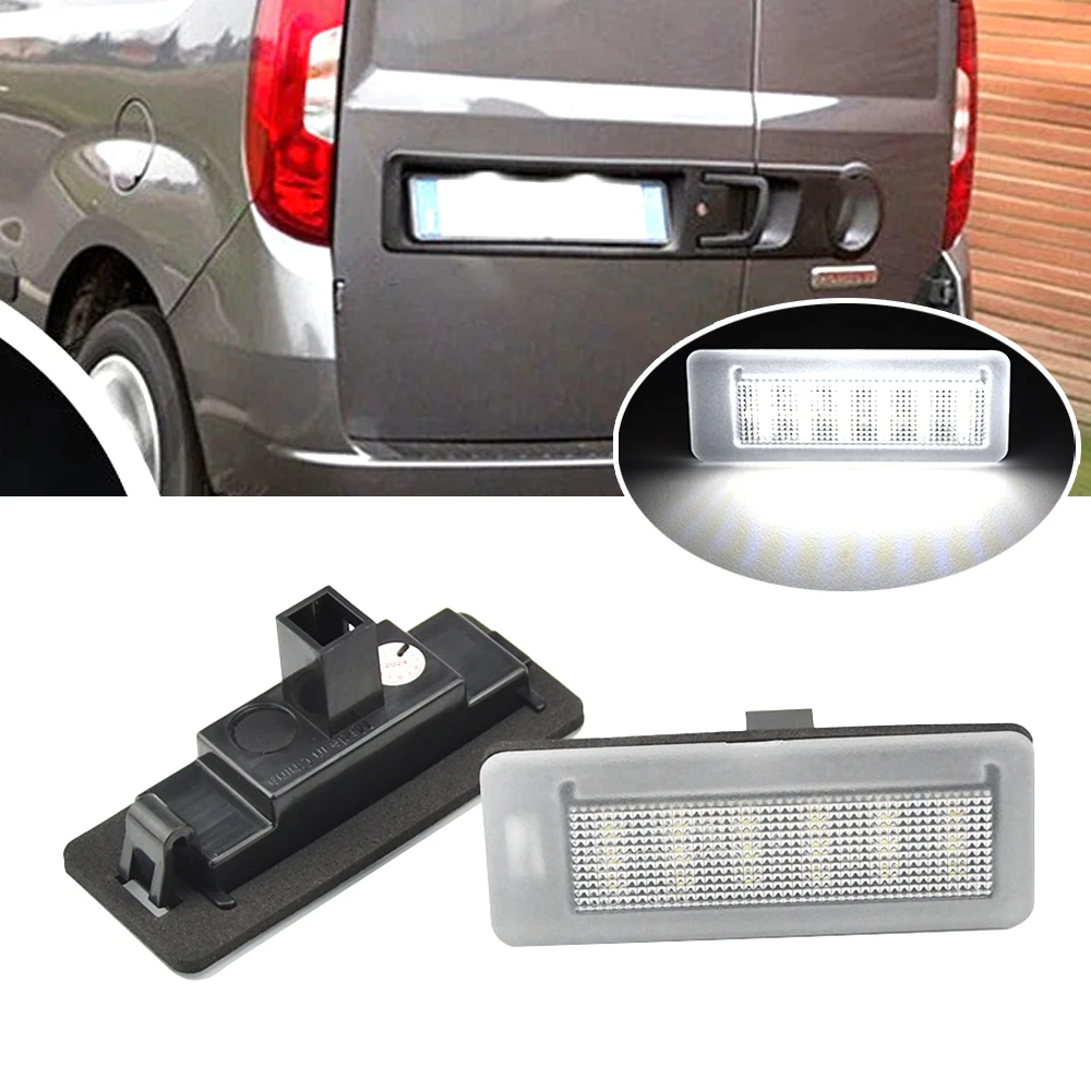 2X Led License number Plate Lamp For Fiat Doblo 2010-2022 Opel/Vauxhall Combo Barn Door Models Only Ram ProMaster City Can-bus