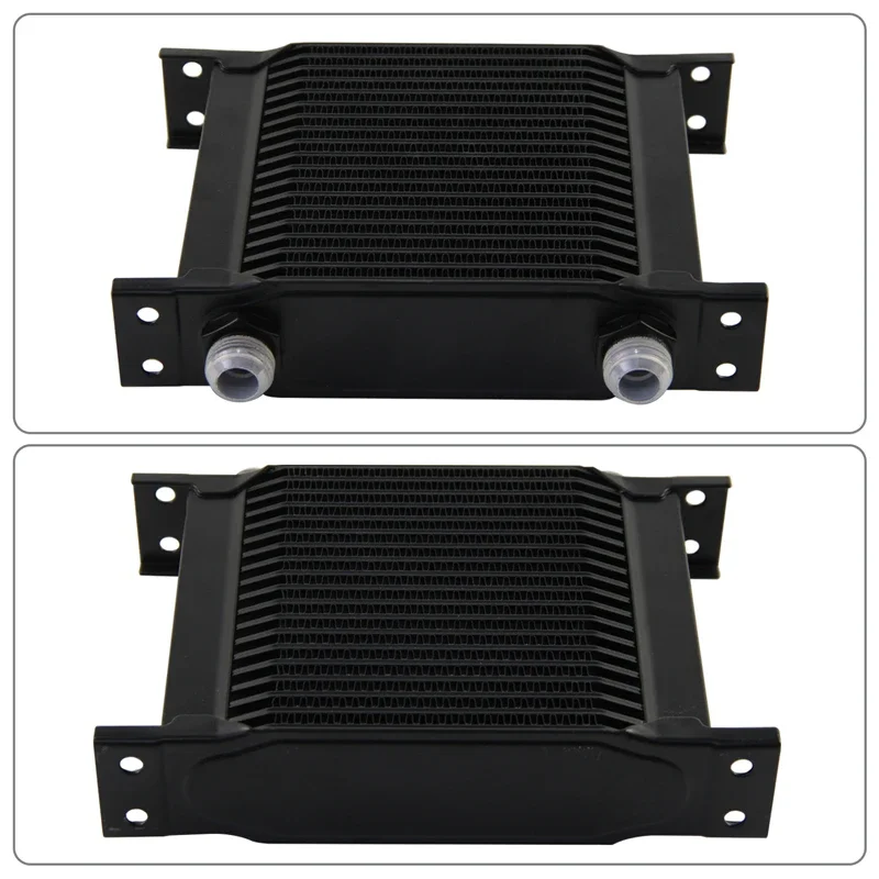 

10/13/16/19/25/34/44 рядная матрица масляного радиатора 128 мм, толщина 50 мм, трансмиссия 10-AN 7/8 "-14 UNF, универсальный AN10, черный алюминий