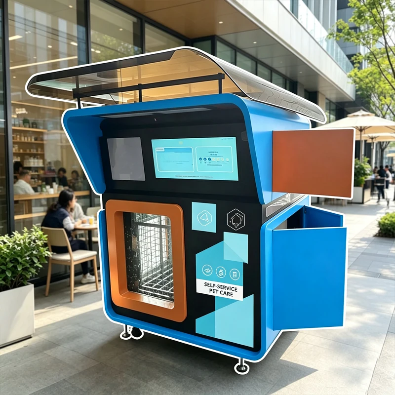 Outdoor Rainproof Self Service Pet Bathing Machine Unattended Dog Wash Grooming Station For City Public Park Customized