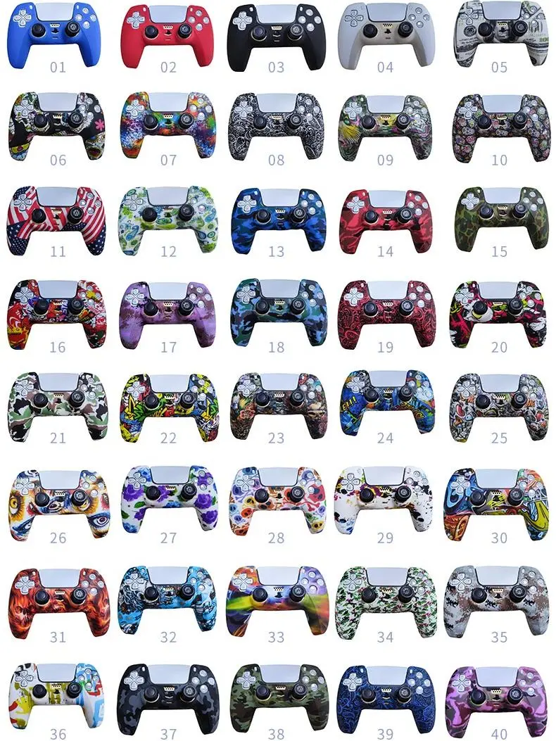 Housse de protection en caoutchouc souple et Silicone, étui pour contrôleur Sony PlayStation Dualshock 5 PS5, housse de Joystick pour DualSense 5