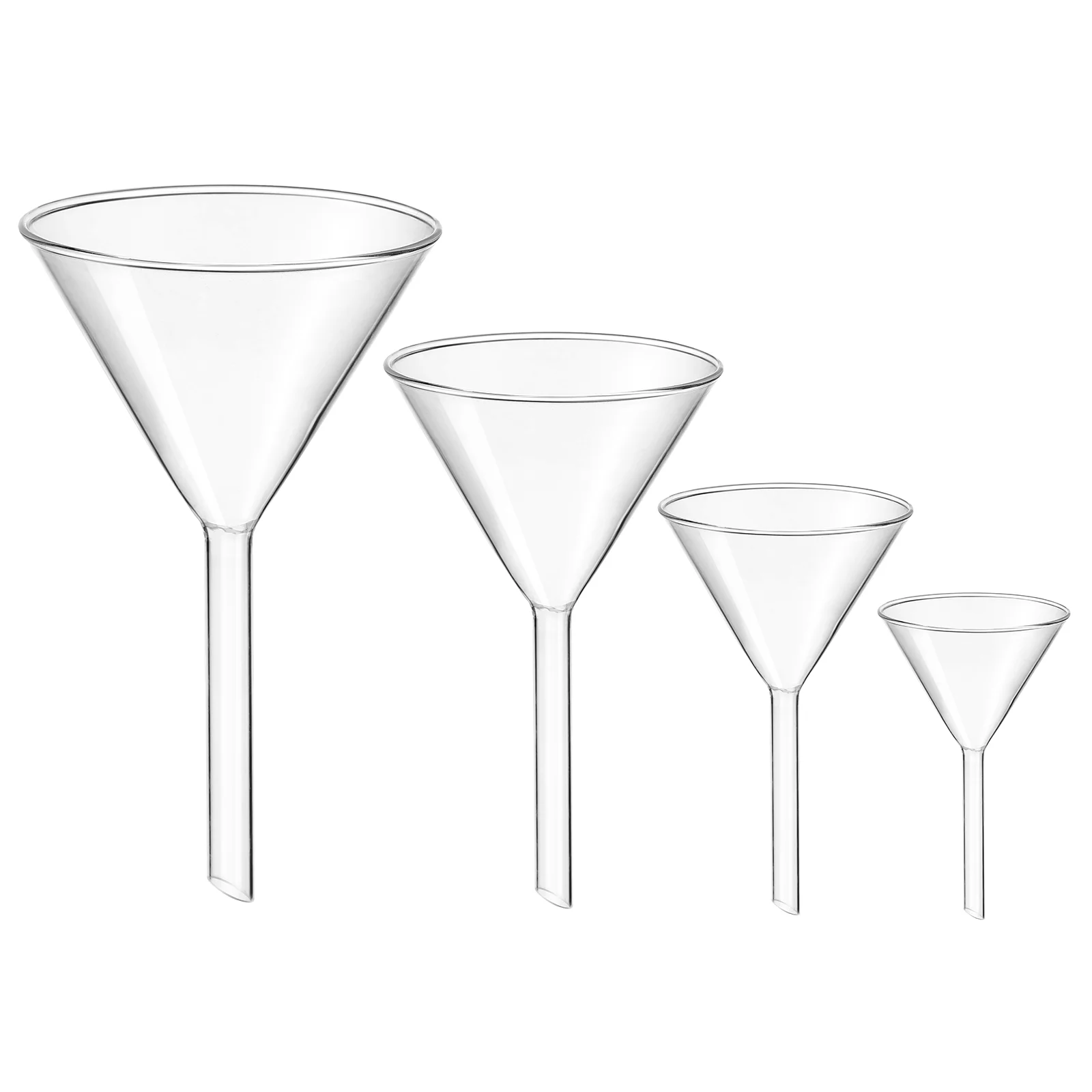 4 Pcs Funnel Fine Craftsmanship School Accessories Laboratory Glassware Chemistry Gifts