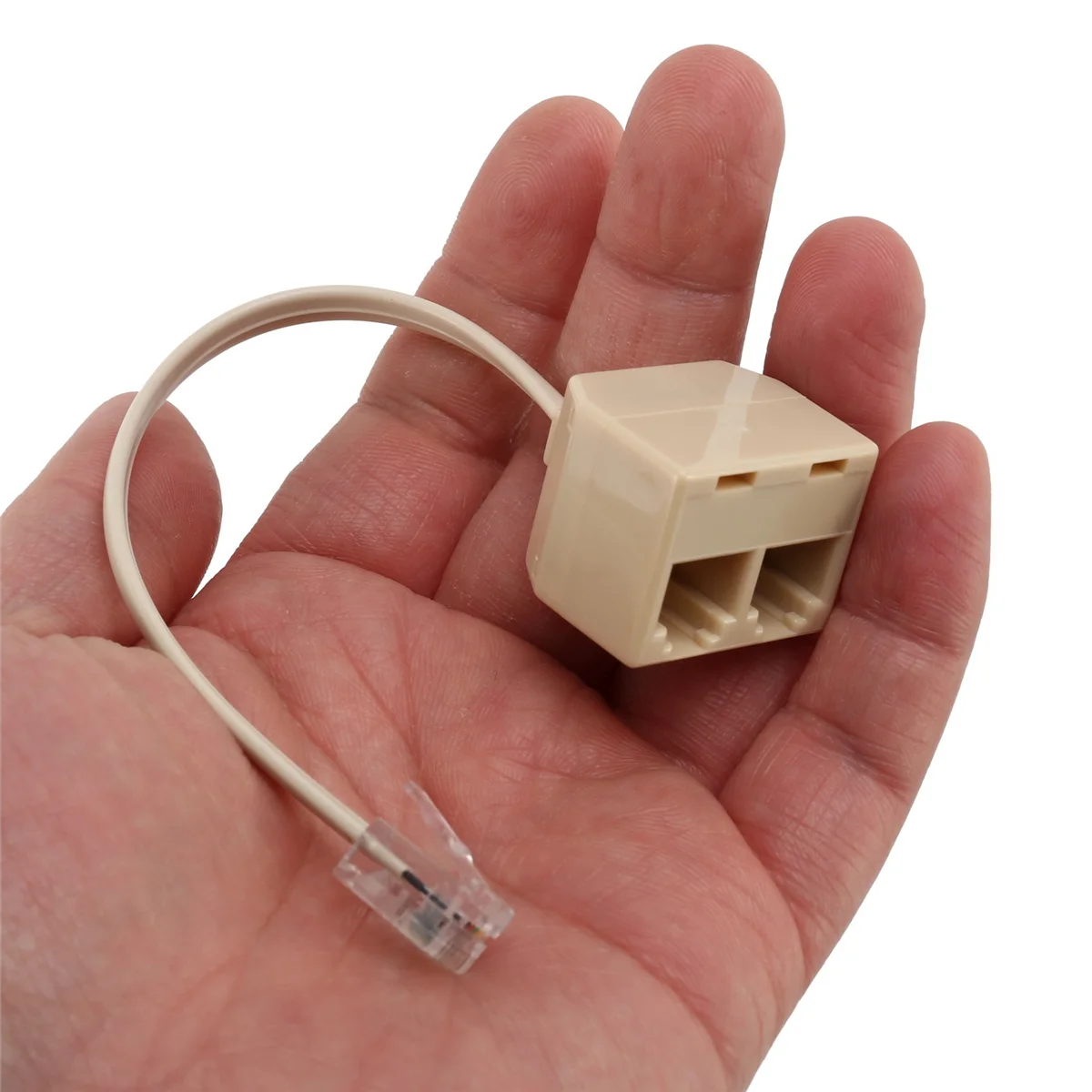 MQXGF Телефон RJ11 Мужская линия к двойному разъему RJ11 Фильтр Разветвитель Адаптер