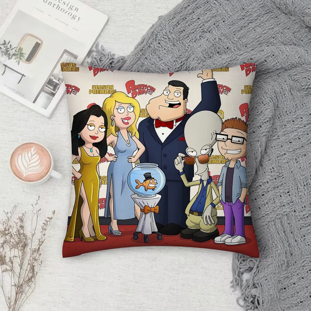 

Наволочка для подушки с мультяшным американским комедийным персонажем, квадратная, с двусторонней печатью, из короткого плюша, для дивана, для спальни