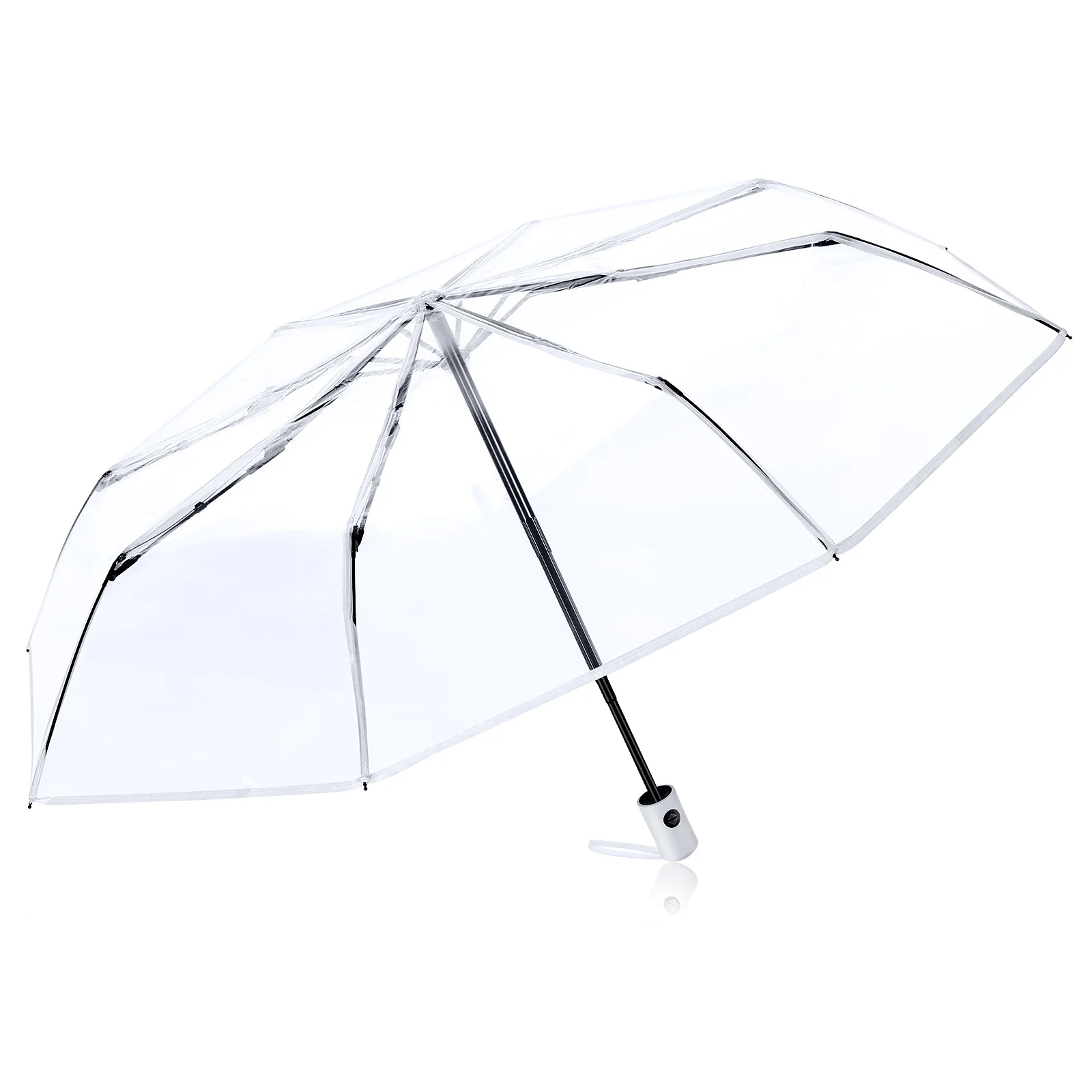 Fully Automatic Three-fold Transparent Umbrella Mini Pocket Folding for Men Reverse Table Large Umbrellas Rain Portable Child