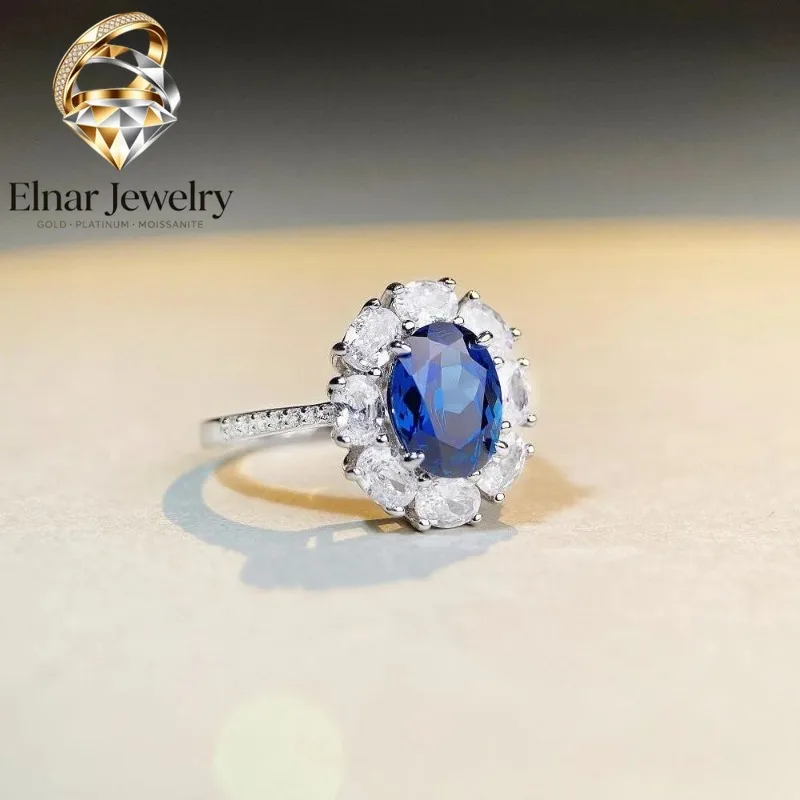 

Elnar Jewelry Luxury Solid Platinum PT950 Women's 3 karat Diamond Ring High-end Ins European and American Style Full Diamond Rin