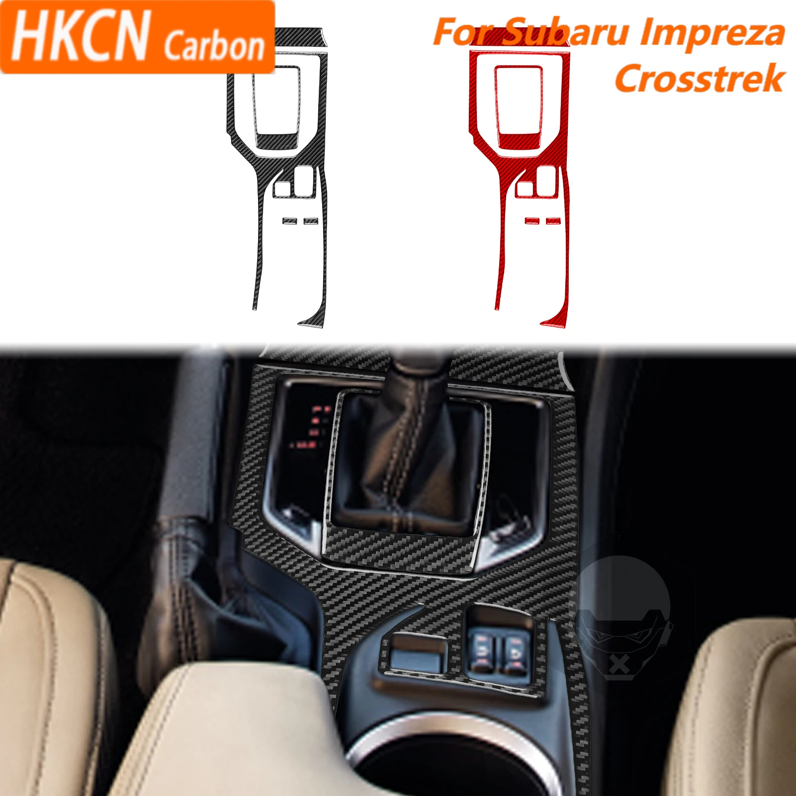 

For Subaru Impreza 17—22 Crosstrek 18—22 Car Accessories Carbon Fibe Center Console Gear Shift Frame Interior Cover Trim Sticker