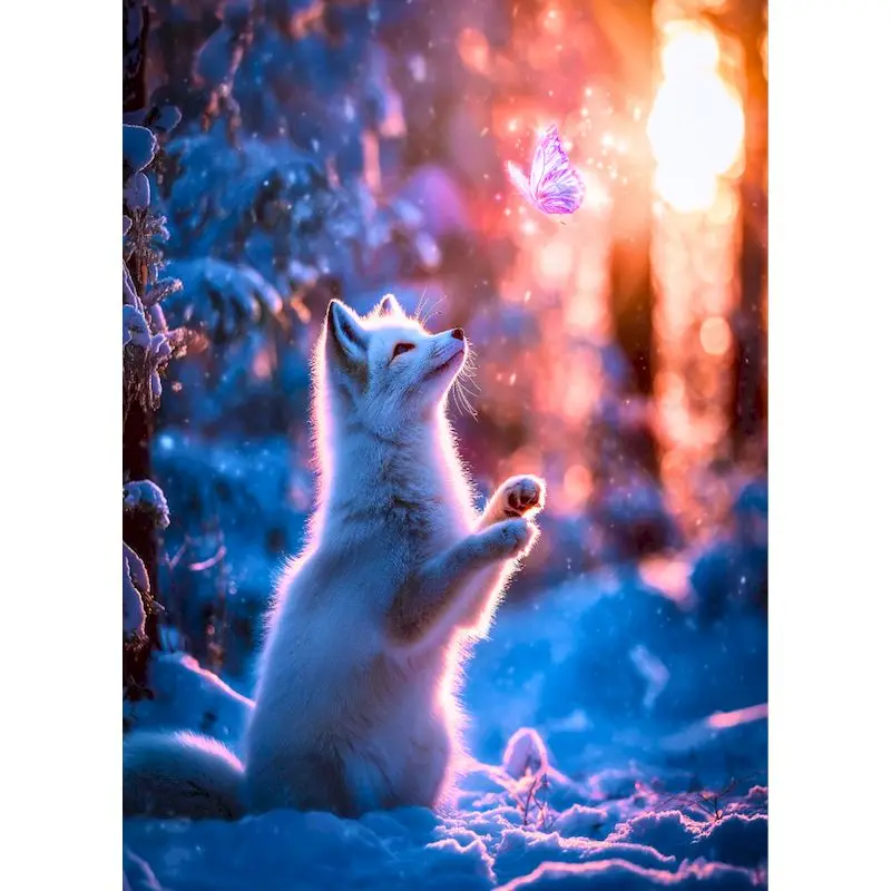 

GATYZTORY 5d Diamond Painting Kits For Adults Arts And Crafts Diy Idea Fox Full Round/Square Crafts Gift Adults Crafts Diy Gift