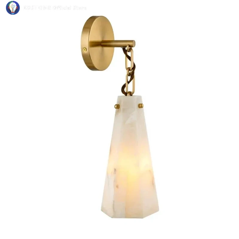 

Modern Style Creative Spanish Natural Marble Wall Lamps Villas Living Rooms Staircases Bedrooms Light Luxury Lighting Fixtures