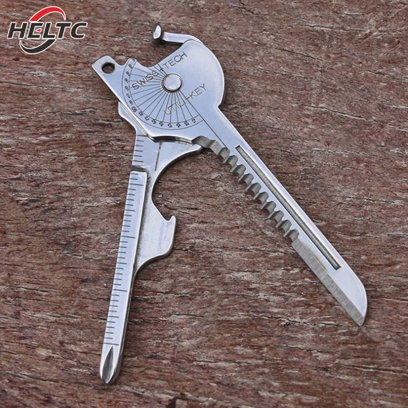 Portable Multitool Chaveiro, Forma Chave, Abridor de Anel, Outdoor Escape, Acessórios Multifuncionais Ferramenta, 1Pc