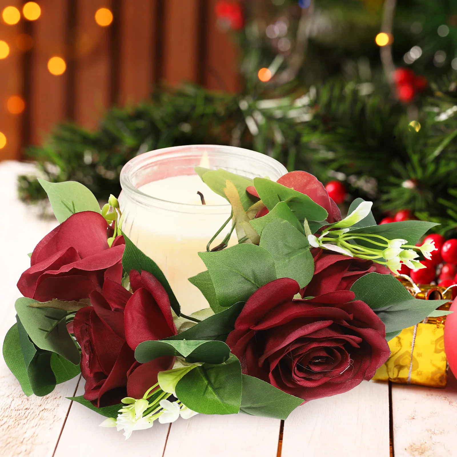 

Artificial Garland Table Decoration Flowers Wreath Arch Floral Wreaths Red Wedding for Centerpiece Bride