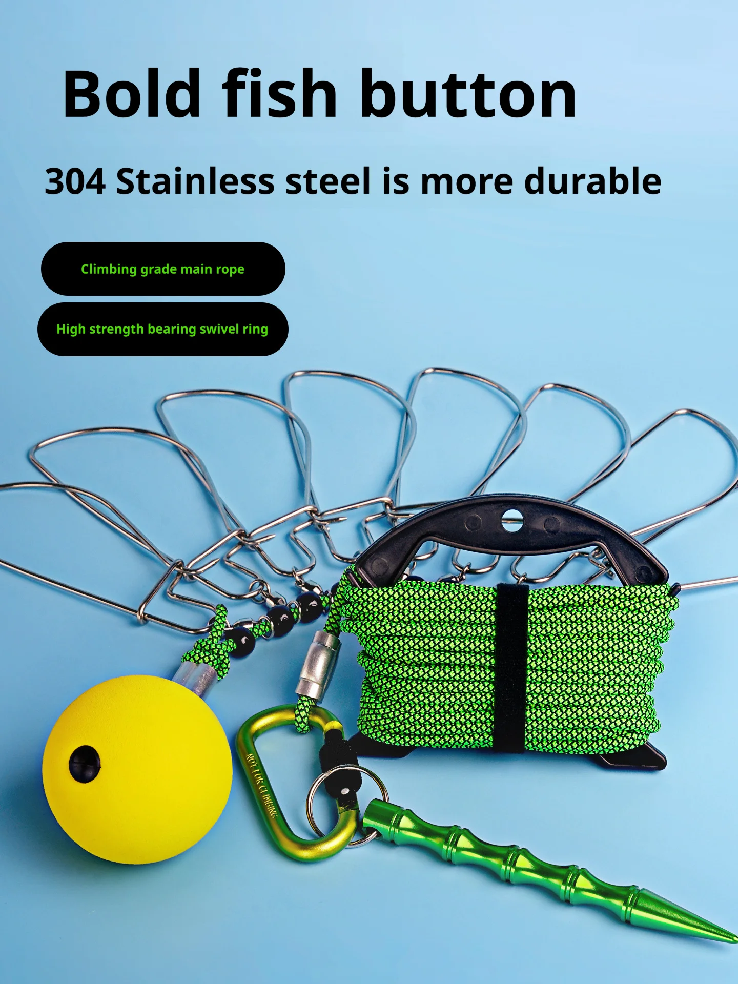 

New fishing buckle, fishing gear, fishing accessories, stainless steel chain strap, floating live fish bait lock strap