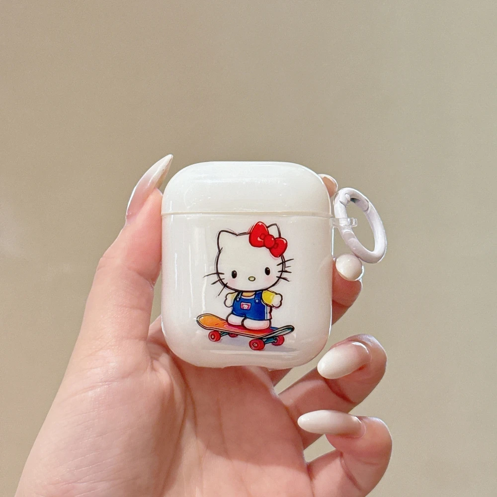 Милый чехол для наушников Sanrio Hello Kitty для Airpods 4 1 2 3 Pro 2 3, защитный чехол для беспроводной Bluetooth-гарнитуры с подвеской