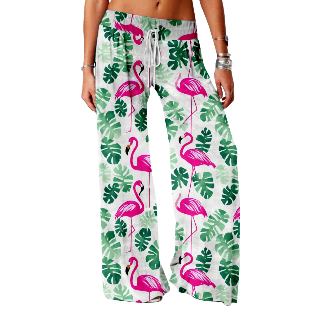 

Spring Summer Pants Flamingoes Fashion Womens Casual Oversized Aesthetic Trousers Harajuku Elegant Comfy Beach Pants Joggers