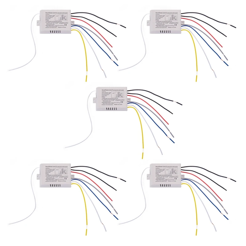 5X 4 Way Light Lamp Digital Wireless Remote Control Switch ON/OFF 220V