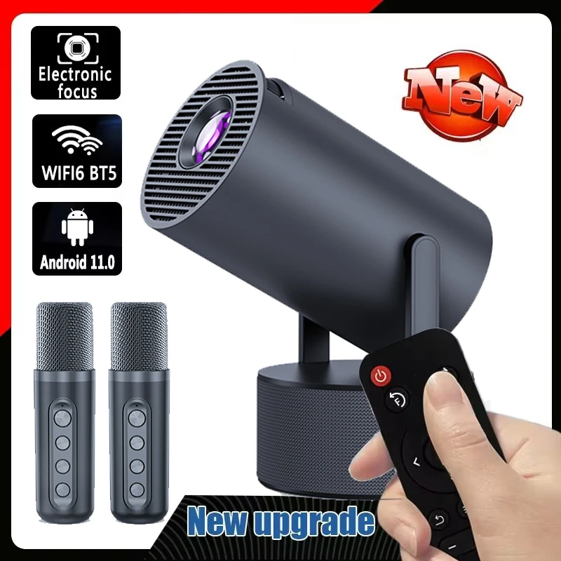 

Rsionch Projector Karaoke Speaker with 2 Mic 4K Android 11 Dual Wifi6 260ANSI Allwinner H713 BT5.0 1080P 1280*720P Home Cinema