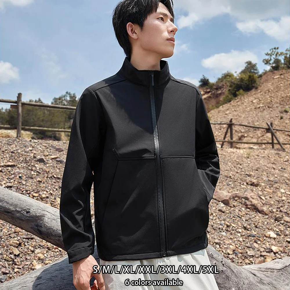 

New Arrival Autumn Winter Softshell Work Jacket - Waterproof Windproof Stand Collar Windbreaker for Outdoor Hiking