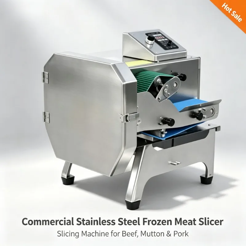 Commercial Stainless Steel Frozen Meat Slicer, Slicing Machine for Beef, Mutton & Pork