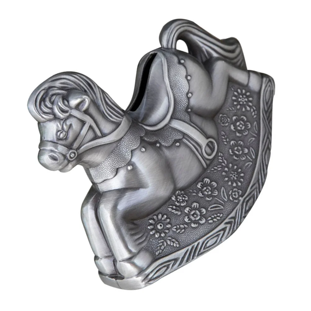Banque d'argent cheval à bascule Unique pour filles, Adorable banque d'épargne, décor créatif, cadeau d'anniversaire idéal, métal incassable