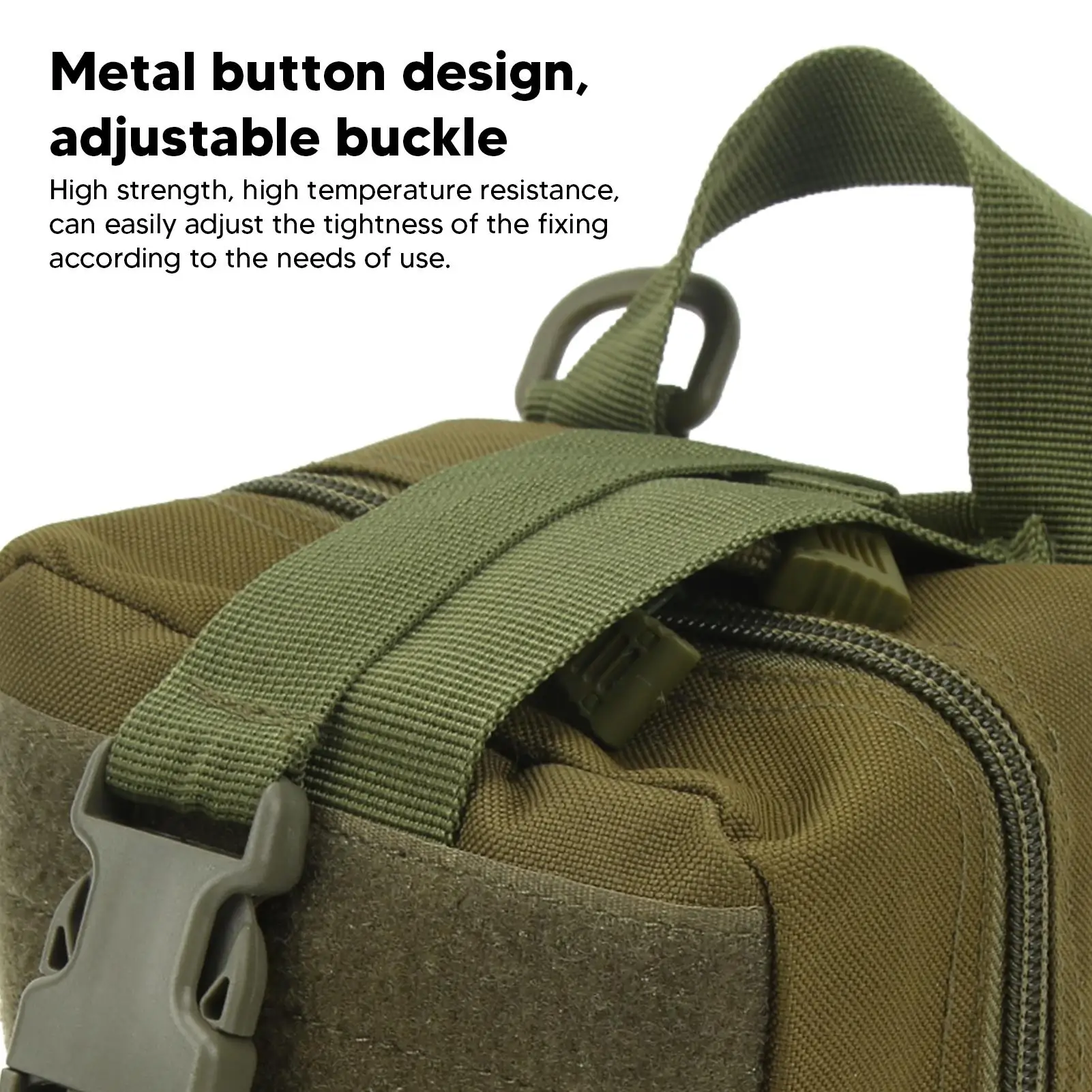 OD Green Molle Waist Bag with Zipper Closure - Outdoor for hiking Essential