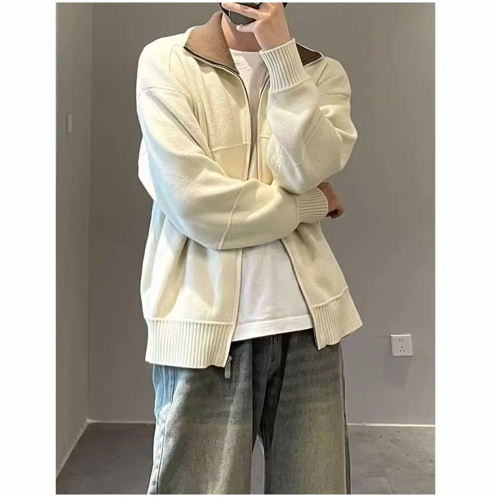 

Corduroy Knitted Cardigan Sweater Men's Casual Lapel Zipper Autumn Winter Faion Versatile Leisure Top Trendy M Outerwear