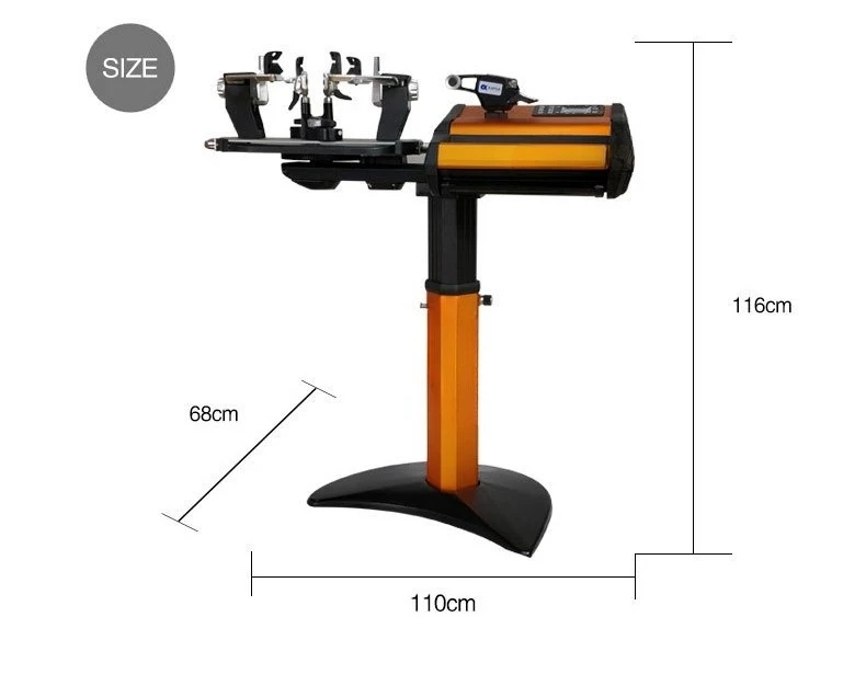 Mesh veren threading, synchroon racket, computer threading machine, racket draadtrekken machine