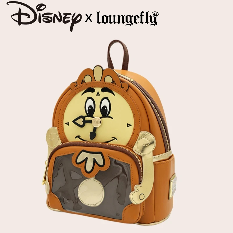 

Рюкзак Disney Loungefly «Красавица и чудовище» Cogsworth в форме мультяшных часов, модный подарок для фанатов Диснея и ежедневного использования