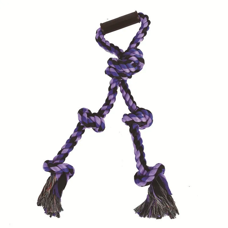 Braided Cotton Rope Pet Dog Toy Wear Resistant Molar Chew Ring Interactive Tugging Teeth Grinding Play Toy For All Breed Dogs