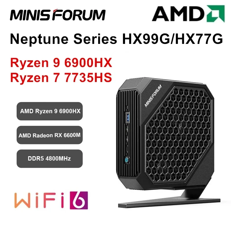 

MinisForum HX100G HX99G Gaming Mini Computer AMD Ryzen 7 7840HS 9 6900HX Radeon RX 6650M 6600M Windows 11 DDR5 2xUSB4 Gamer PC