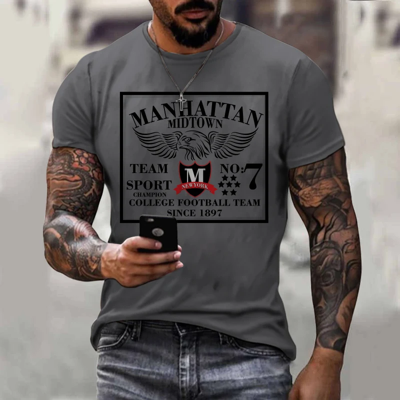 

Men's New Summer Crew Neck Short Sleeve Graphic T-Shirt Casual Versatile Trendy Fashion Oversized T-Shirt