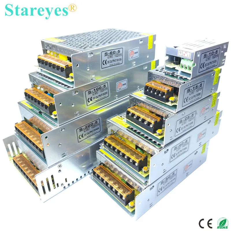 

Блок питания AC100-240V to DC5V 2A 3A 4A 5A 6A 8A 10A 12A 20A 30A 40A 50A 60A 70A Переходник-трансформатор для светодиодной ленты Реклама