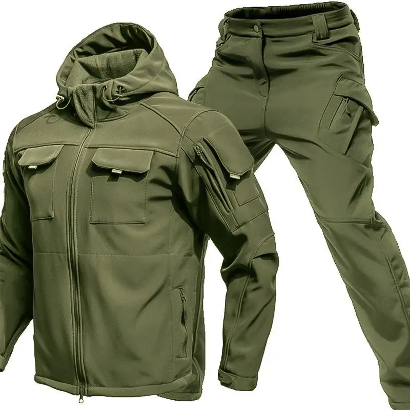 Winter Outdoor Men's Training Suit Tactical Coat Assault With Plush Waterproof Adventure Skiing Mountaineering Jacket