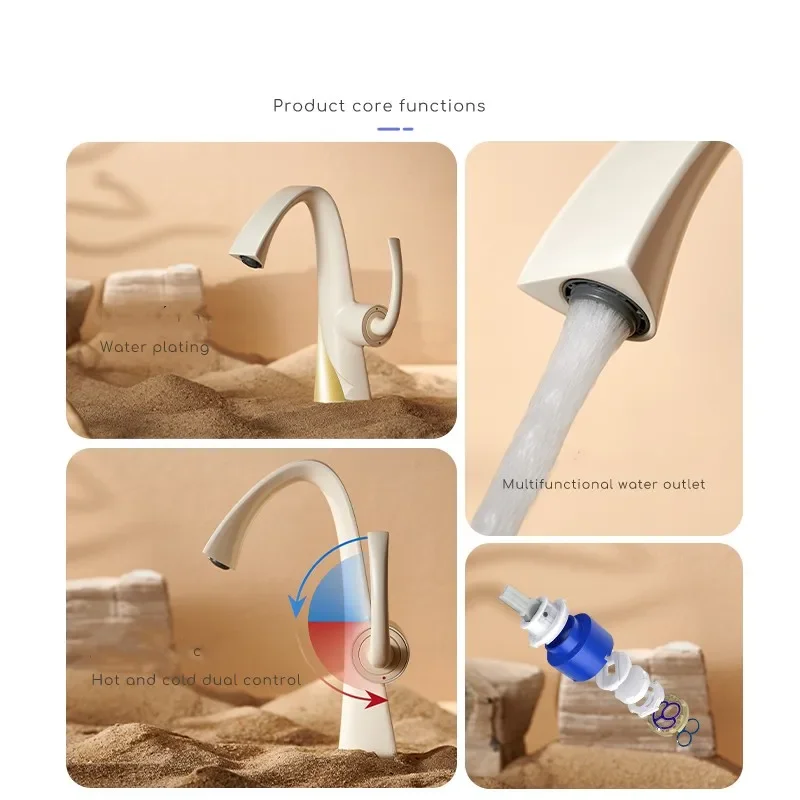 milky white basin faucet Single handle bathroom hot and cold tap Hot and Cold bathroom Mixer, Mop Taps,deck Mounted