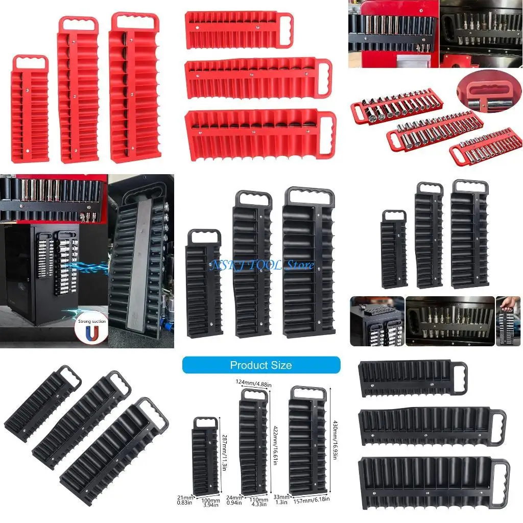 

L8RC Portable Sockets Organizers Set For Easy Access Standard Sockets Portable Sockets Holder Set of 3