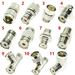 UHF male female to UHF male female Connector PL259 TO SO239 T RIGHT ANGLE 3 WAY RF Coax Coaxial adapter connector