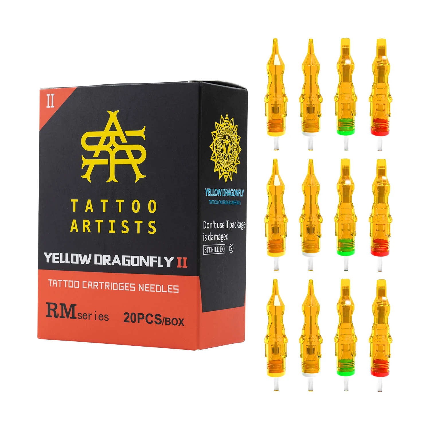 

YILONG 20pcs Tattoo Cartridge Needles Round Liner Mixed Tattoo Needle RL RS M1 RM Permanent Makeup Tattoo Needle For Tattoo Pen