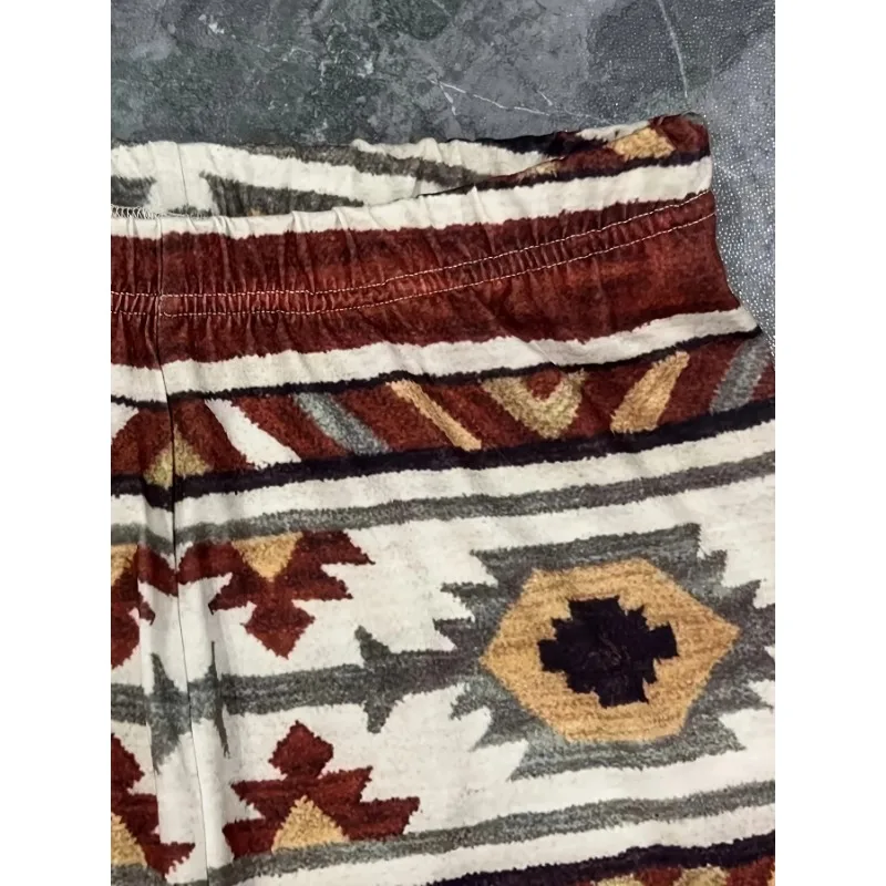 เลกกิ้งพิมพ์ลายโบฮีเมียนของผู้หญิงเลกกิ้งลำลองแฟชั่นใหม่ขนาดใหญ่พิมพ์ลาย