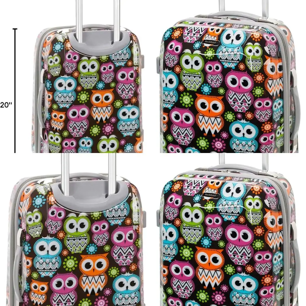 

20-дюймовый чемодан-спиннер с узором совы, размер ручной клади F151-OWL