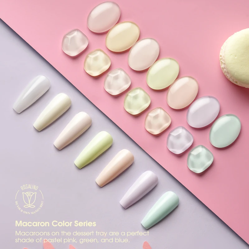 

ROSALIND Mini Macaron Series Nail Gel Polish Hybrid Varnish Semi Permanent Nail Art Esmalte UV Gel Nail Polish Top Base Coat