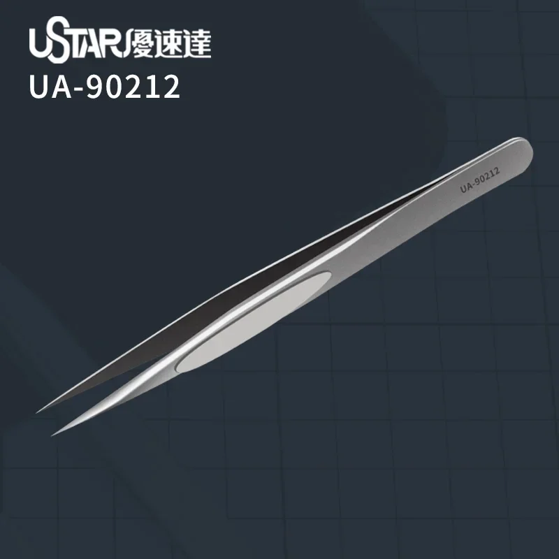 U-star UA-90212 Micron Grade Stainless Steel Tweezers 2pcs (Straight/Bend) Plastic Model Kit Tools Craft Tool