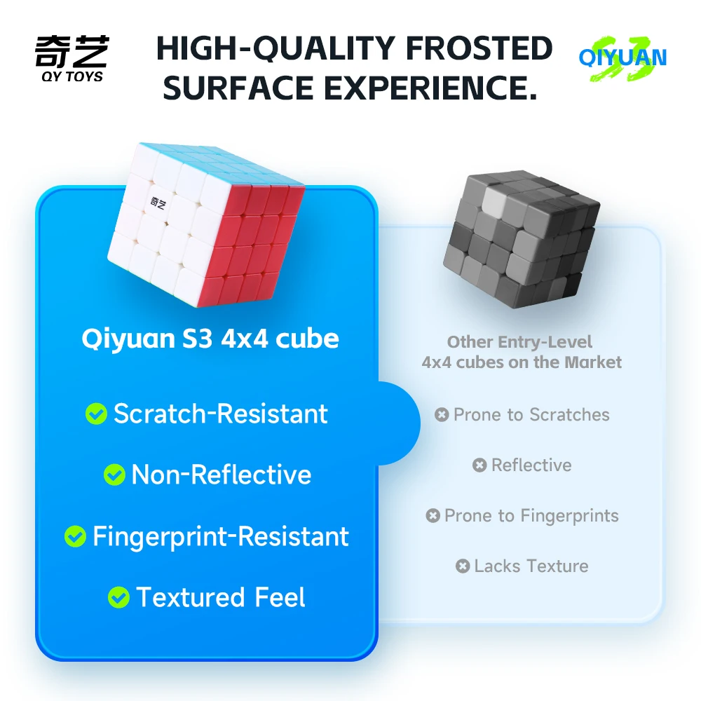 QIYI QiYuan S3 4x4x4 Magic Cube QY 4X4X4 Speed Cube Stickerless Professional Cubo Magico Puzzle Toys